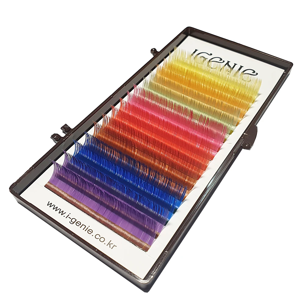 Korea factory price 0.05 Color Mixed Eyelash Extensions individual lashes long lasting light false eyelashes