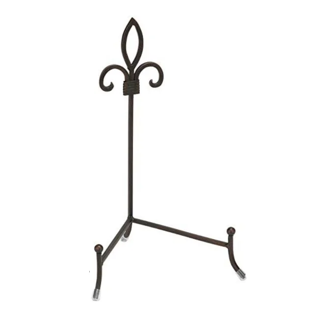 Hot Selling Portable Small Metal Easel Stand Adjustable Floor Easel Store Display Rack Black Plate Stand