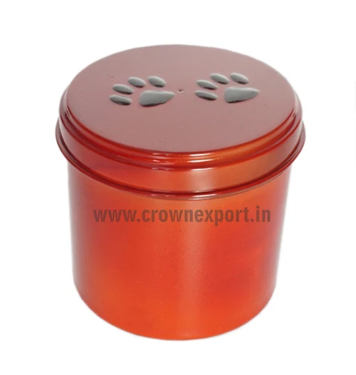 black & white color Tin pet urns Paw print tall urns paw mark pet cremation urn for dog & cat ashes from top listed supplier