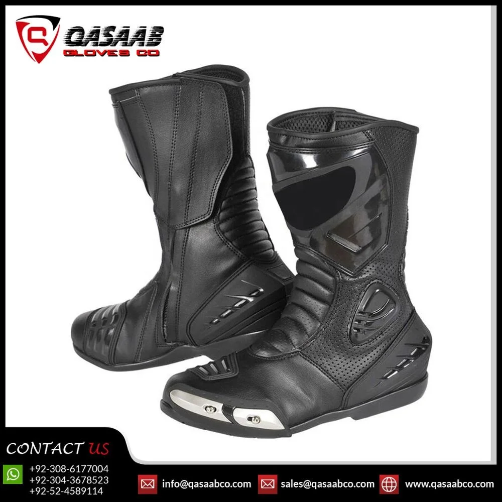 Black-Orange Color Wholesale Motorbike Biker Waterproof Riding  New Design Racing Shoes Available-with Cheap-Priced