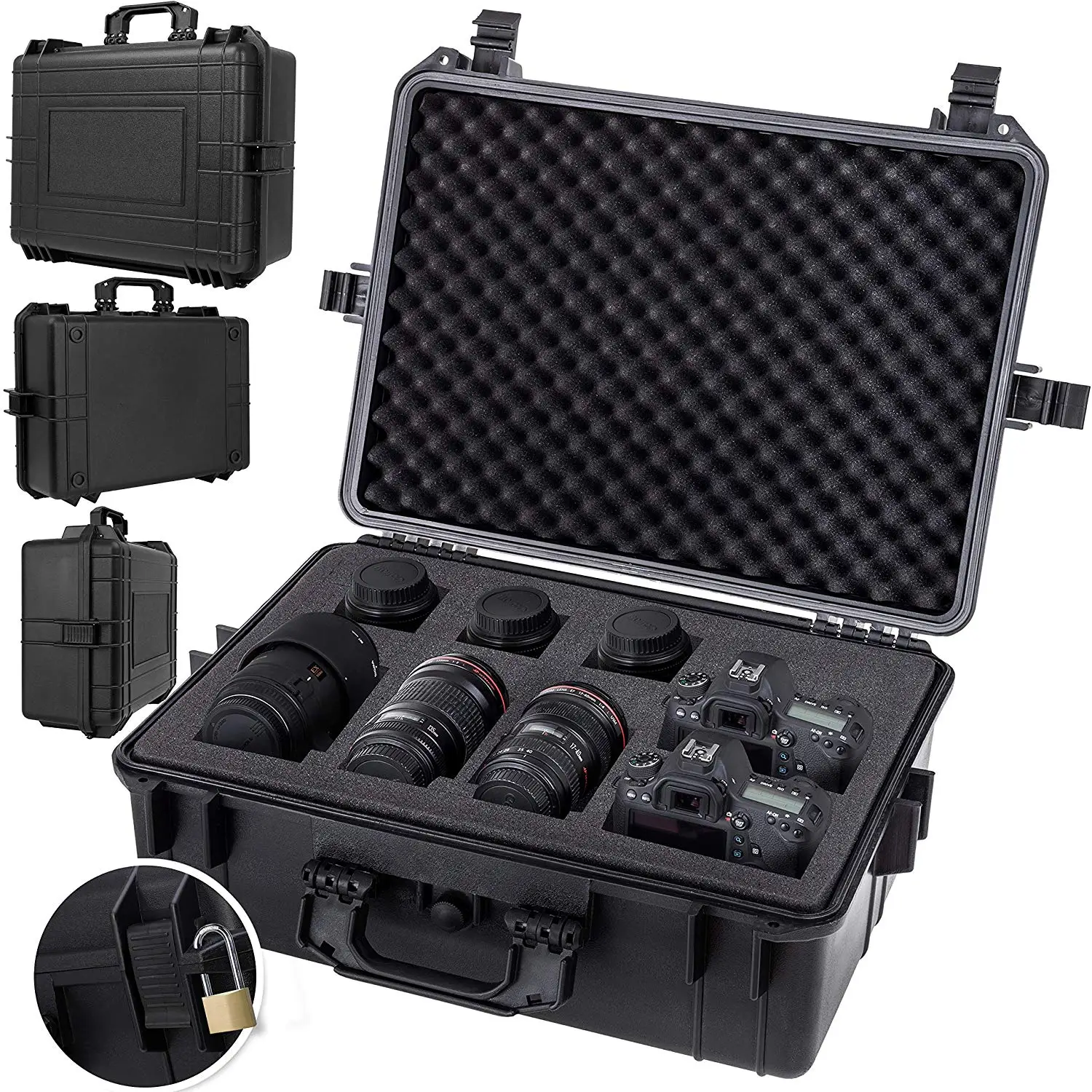 Plastic Waterproof Hard Equipment Camera Case Rugged Equipment Cases With Foam
