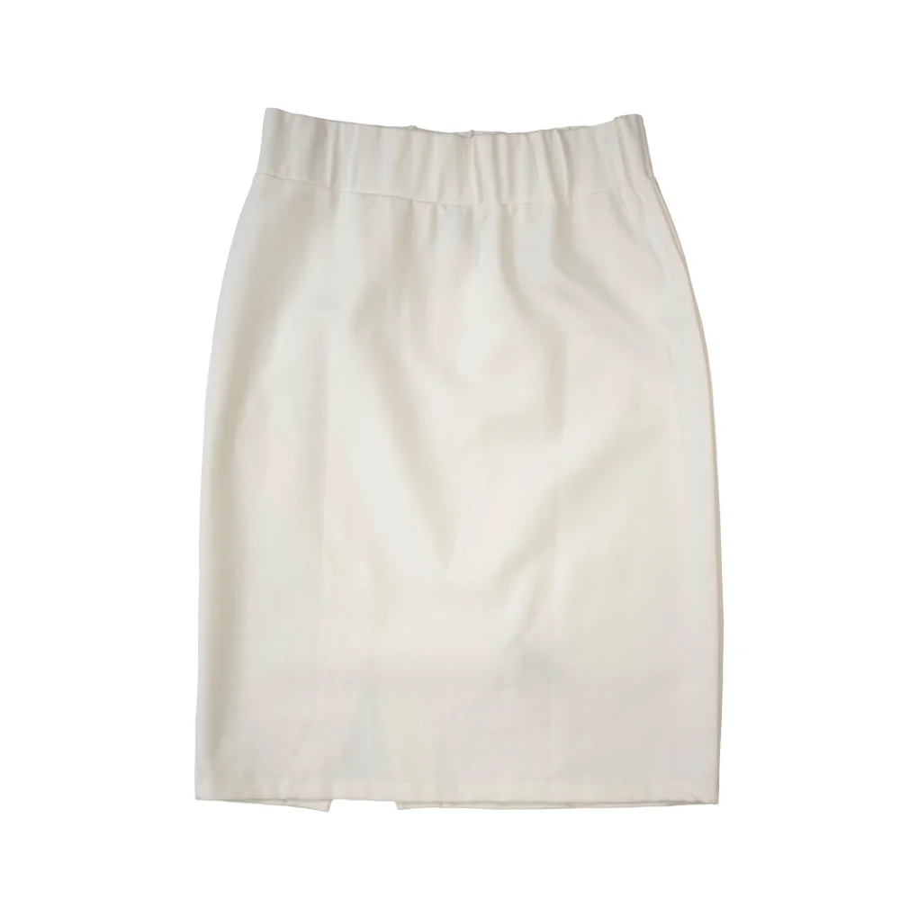 
Rapheeze White English Italian Half Button V-Skirt 