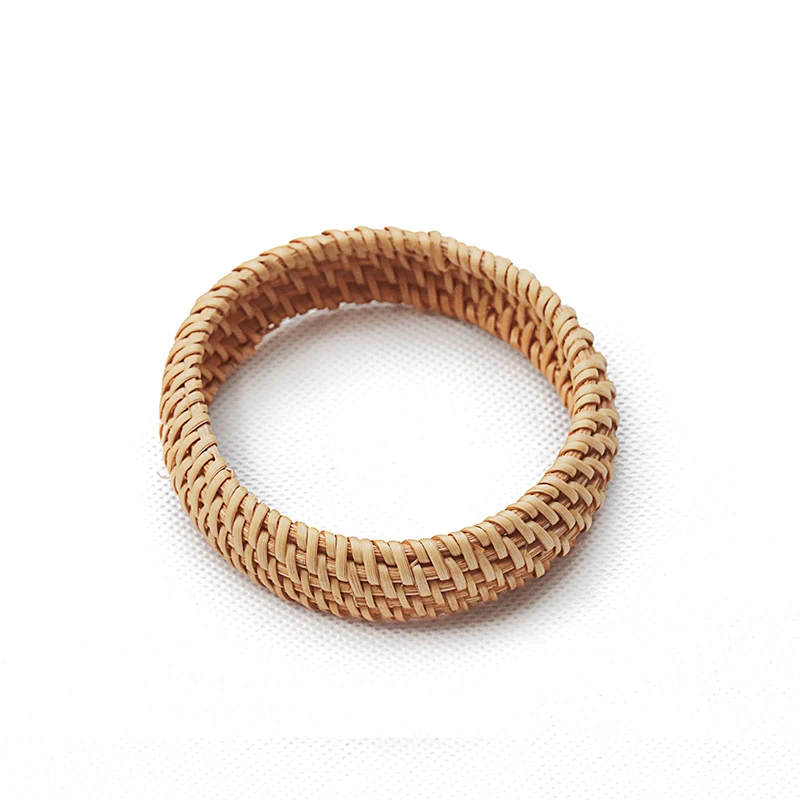 
Natural Rattan bangle bracelet Handwoven wooden Straw charm bracelet large circle ring rattan bangles 