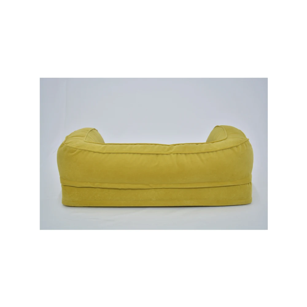Brand New LARA - BOLSTER Dog Bed - Suede Cover - Yellow - Grey Color Dog Bed - Small 48x58 cm