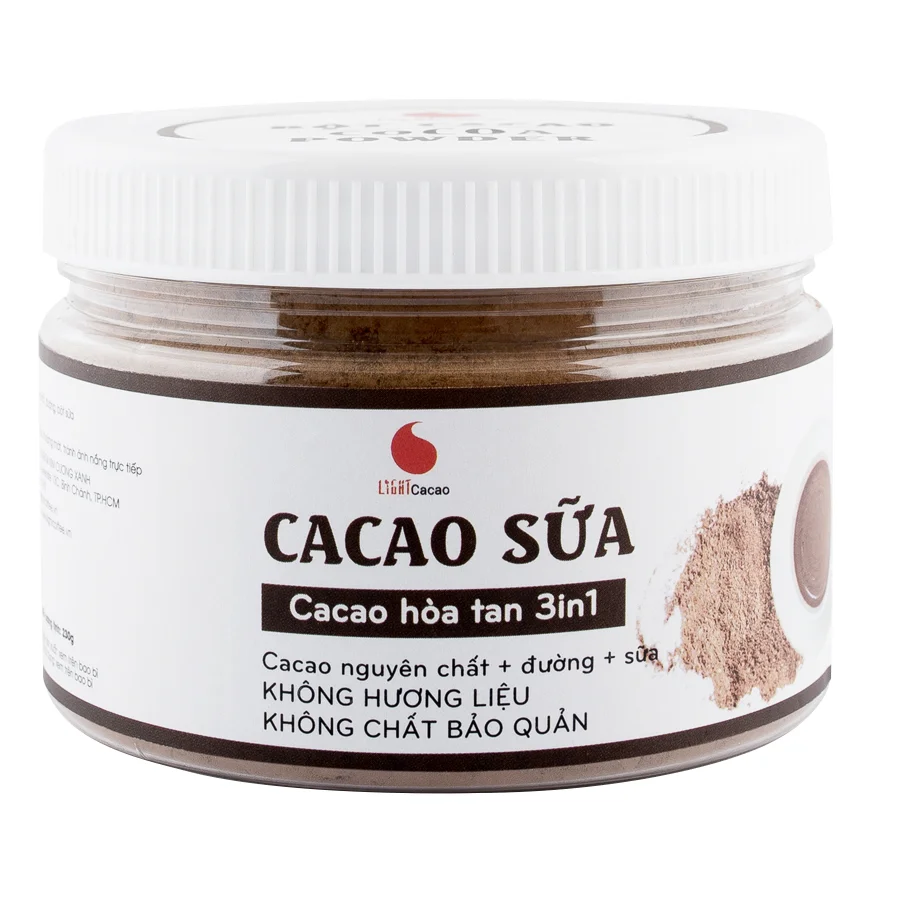 Cacao3 в 1 банка 230 г, оптовая продажа, какао-сырье, порошок оптом в упаковке из Вьетнама