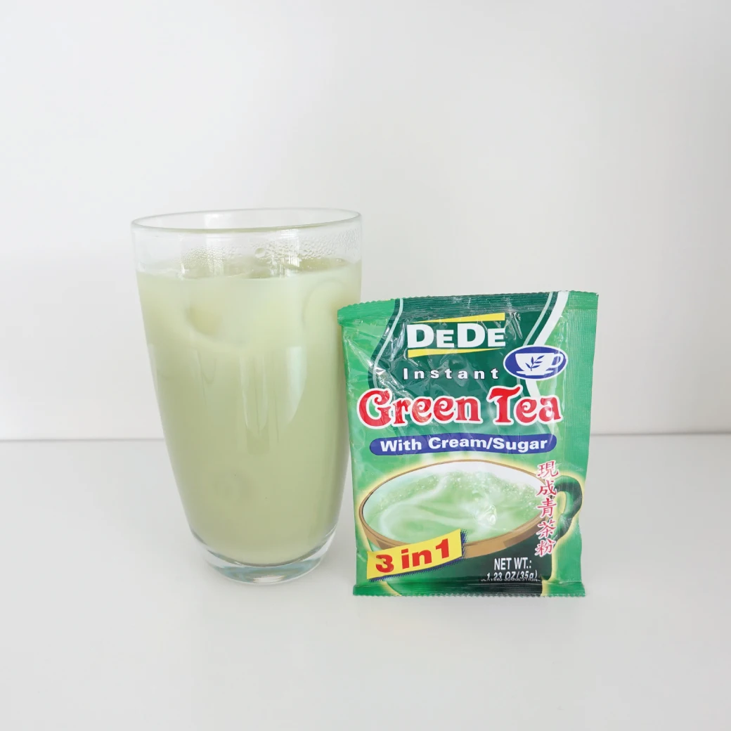 Wholesale Drink 100% Organic 3-in-1 Instant Green Tea with Cream and Sugar Extract Powder (35g.) by DeDe for Daily Healthy Drink