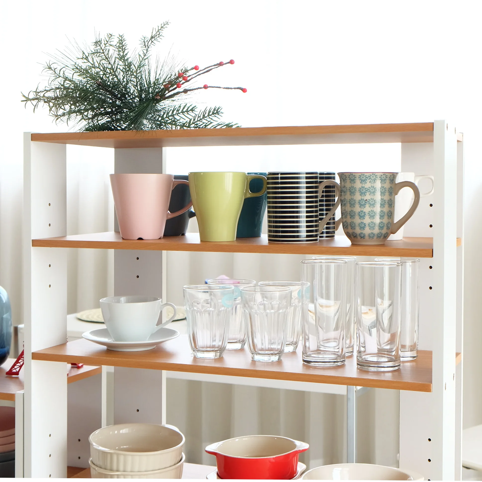 Wooden 6 tier display shelf