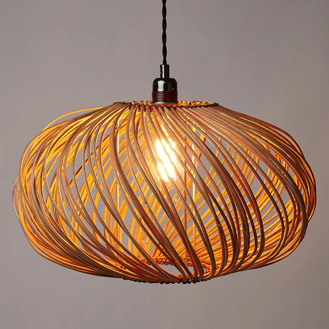 Cozy Decor Rattan Pendant Lamp Shade Vintage Ceiling Light For Home Decor