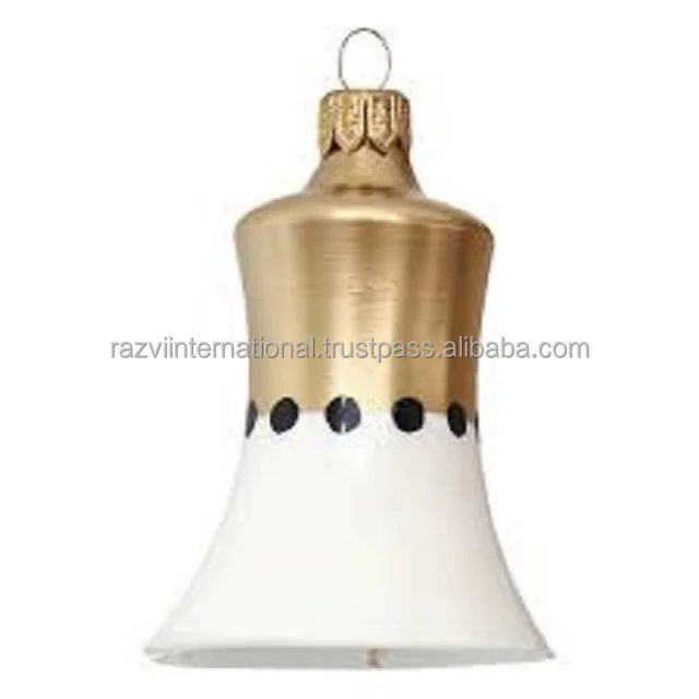Christmas Hanging Bell Metal Iron White Finished Home Hotel Christmas Decoration Hanging Jingle Bell for Festival