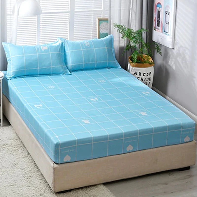 Bed Fitted Sheet  Pillowcase Pineapple Printed Queen King Size Bed Linen Mattress Protector Cover