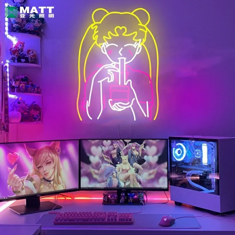 Matt factory wholesale Neon Sign One Anime Cocktail Custom Neon Light Acrylic Sign Home Decor Neon Lamp Light for Kids