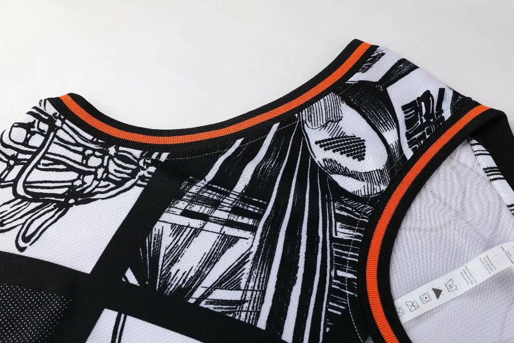 Men youth High School Basketball League Graffiti comic basketball jerseys Uniforms sets shirts+short clothing Training Suits