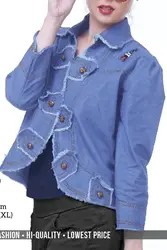 Wholesale College Casual Wear Plain Cotton Denim Frayed Jacket Collection  (combo of 2 pcs)