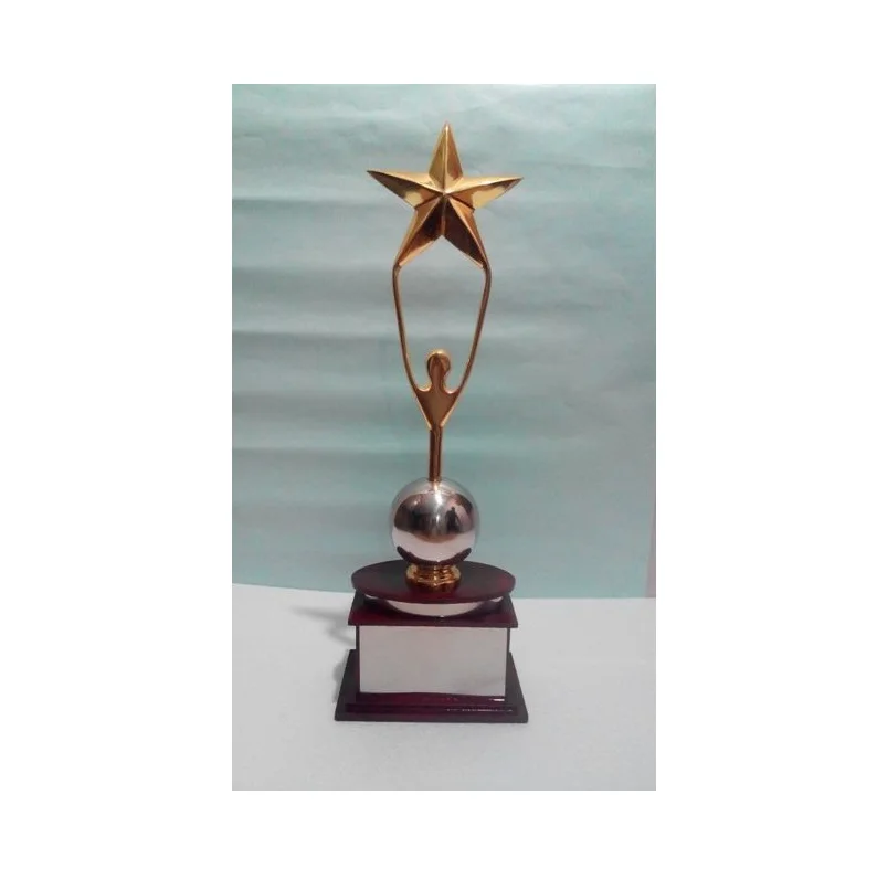 Personalized  classic Sports Trophy wholesale unique modern handmade Metal Gold plated customized logo print fancy vintage