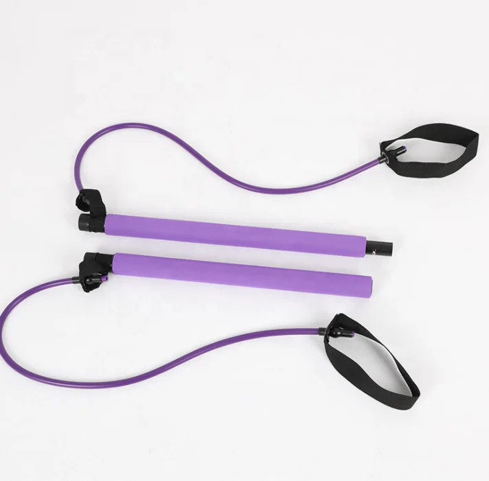 2020 newest power twister exercise bar set up pilates stick with adjustable exercise bands doorway sit-up exercise bar