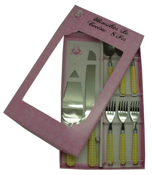
Yangjiang Factory Wedding set printed PS handle stainless steel flatware cake shovel bread knife Cake server 