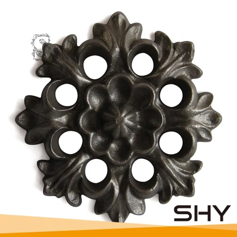 Cast Wrought Iron Flower Ornaments For Fence, Gate and Stairs Decoration | Forged Metal Ornamental Decorative Flower