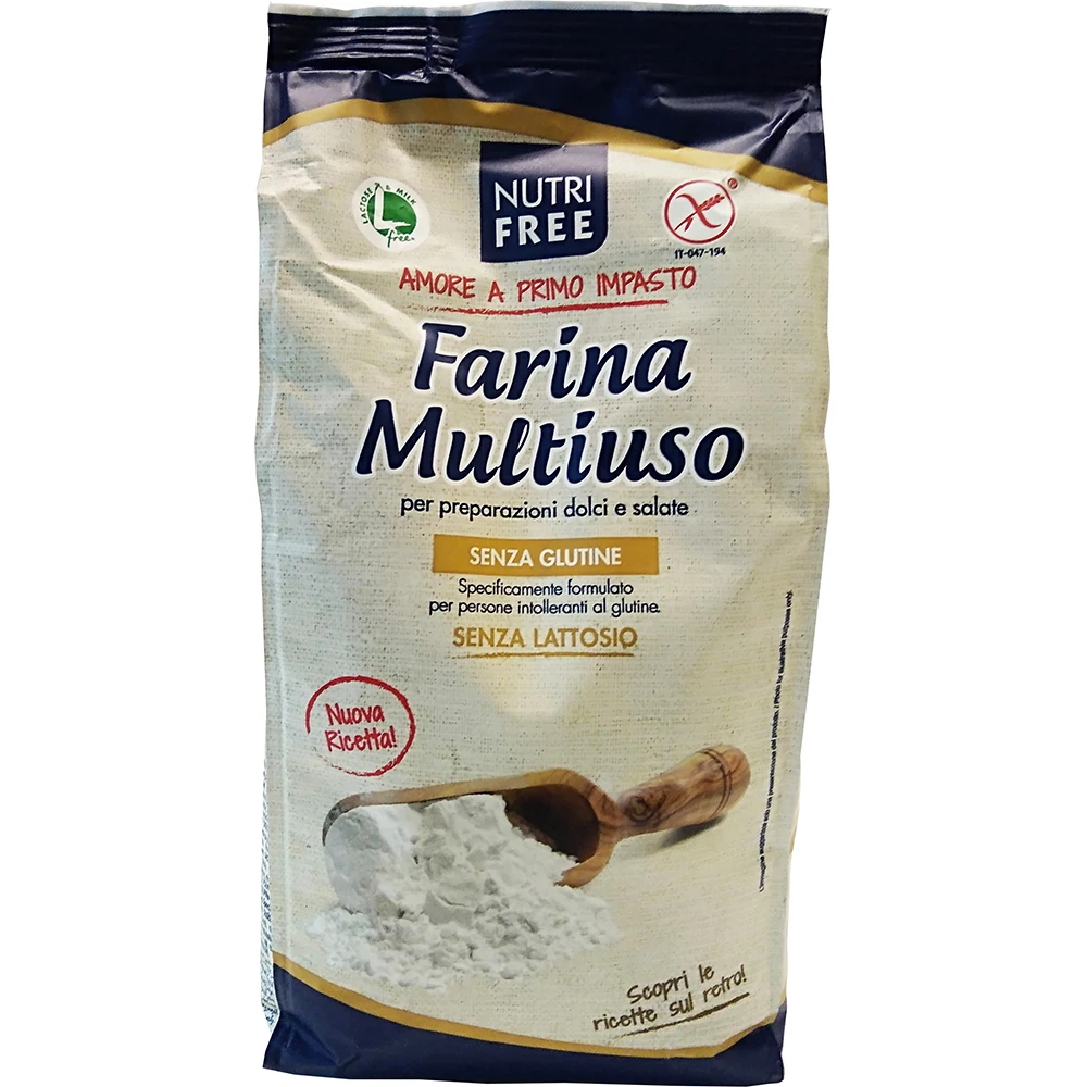 Multipurpose FLOUR 1 Kg Gluten-free Flour Gluten Free Rice,starch Bag Packaging Italy with 12 Shelf Life