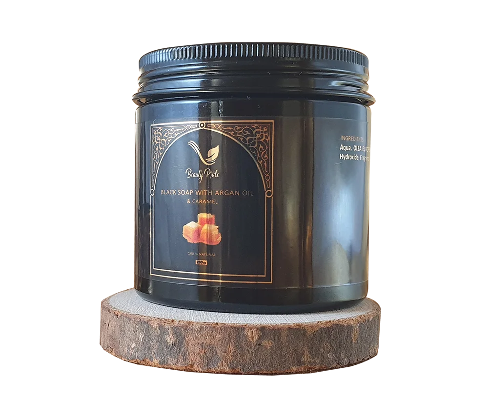 Argan black soap with caramel - 100 % Pure Natural