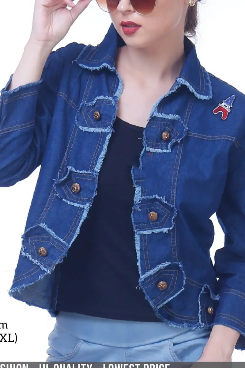 Wholesale College Casual Wear Plain Cotton Denim Frayed Jacket Collection  (combo of 2 pcs)
