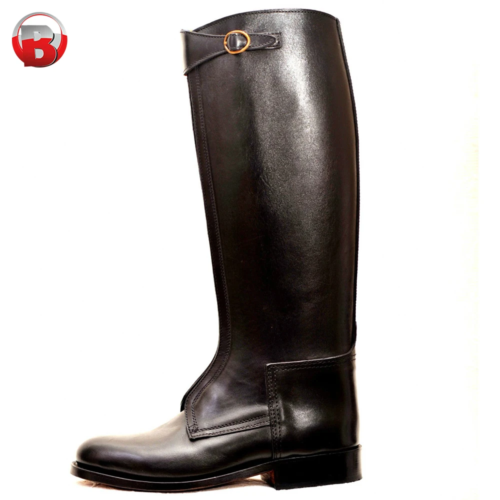 Высококачественные поло черные кожаные сапоги для верховой езды