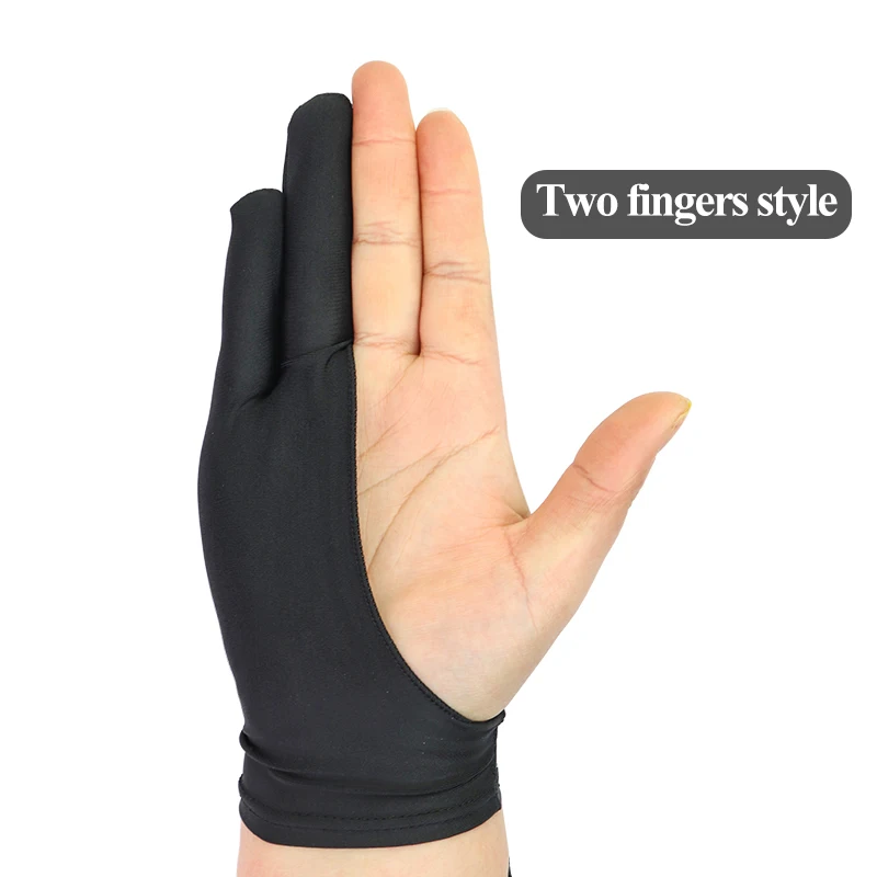 Черная художественная перчатка Mikailan XS/S/M/L для рисования двумя пальцами защита от обрастания уменьшение трения отлично подходит правой и левой руки