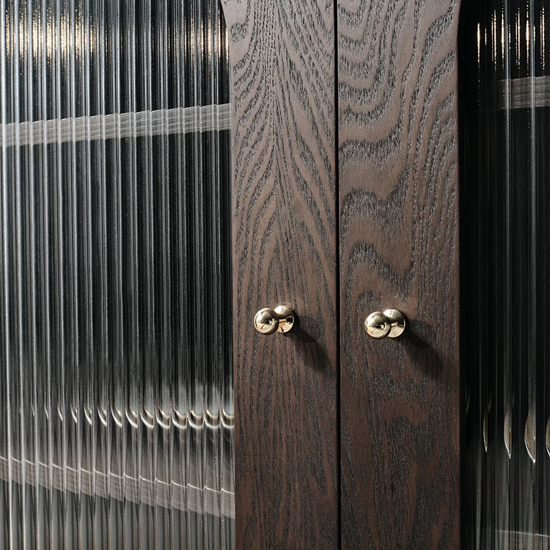 127606 quanu modern glass buffet table dining credenza buffets sideboards