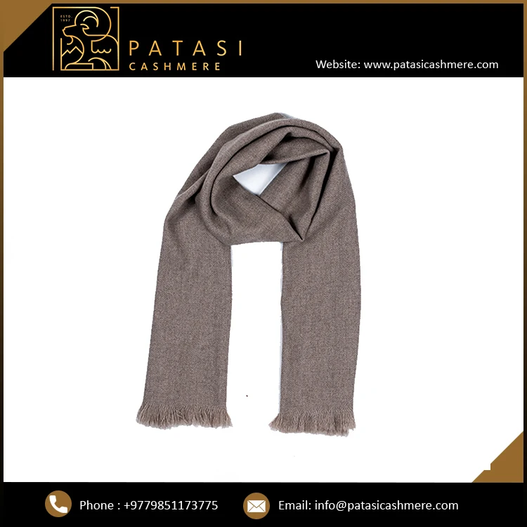 Unisex 35x180cm Wool Blended Cashmere Scarf 1ply Herringbone Pattern Luxury Printed Shawl Thick and Soft Nepal Muffler