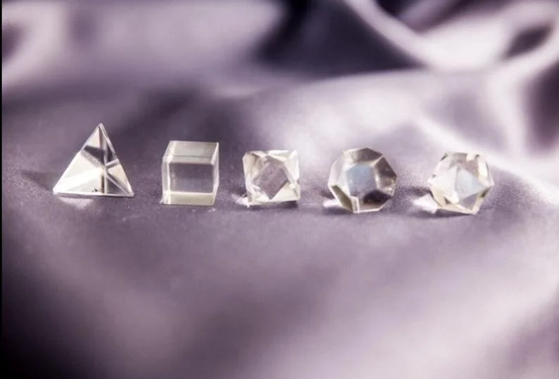 Natural Stone Clear Quartz Geometry Set Wholesale Sacred Geometry Sets Chakra Stone For Used As Chakra Geometry Stone Set