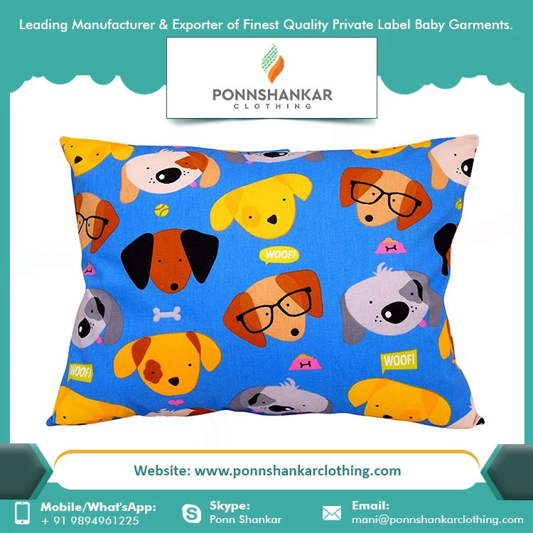 Newborn Baby Clothes Organic Cotton Baby Pillow Cover Supplier India