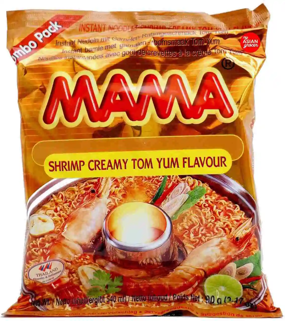 Большая упаковка для мамы, лапша быстрого приготовления, креветка, Том, ням, вкус, 90 г x 24 упаковки, оригинал, Таиланд