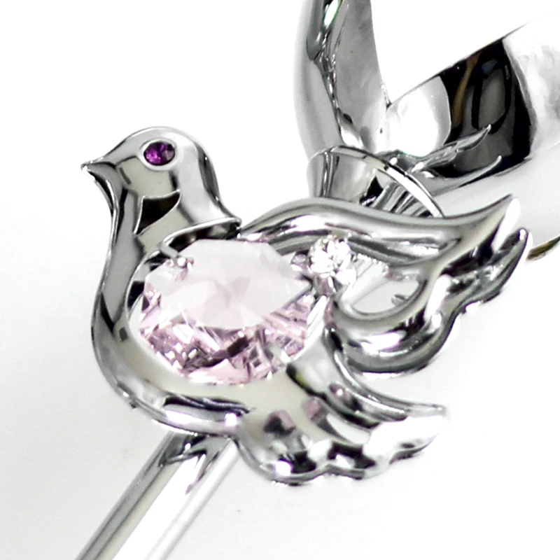 Crystocraft Couple Love Dove Birds Crystal Wedding Toasting K9 Glasses Champagne Flutes Set Gift with Brilliant Cut Crystals