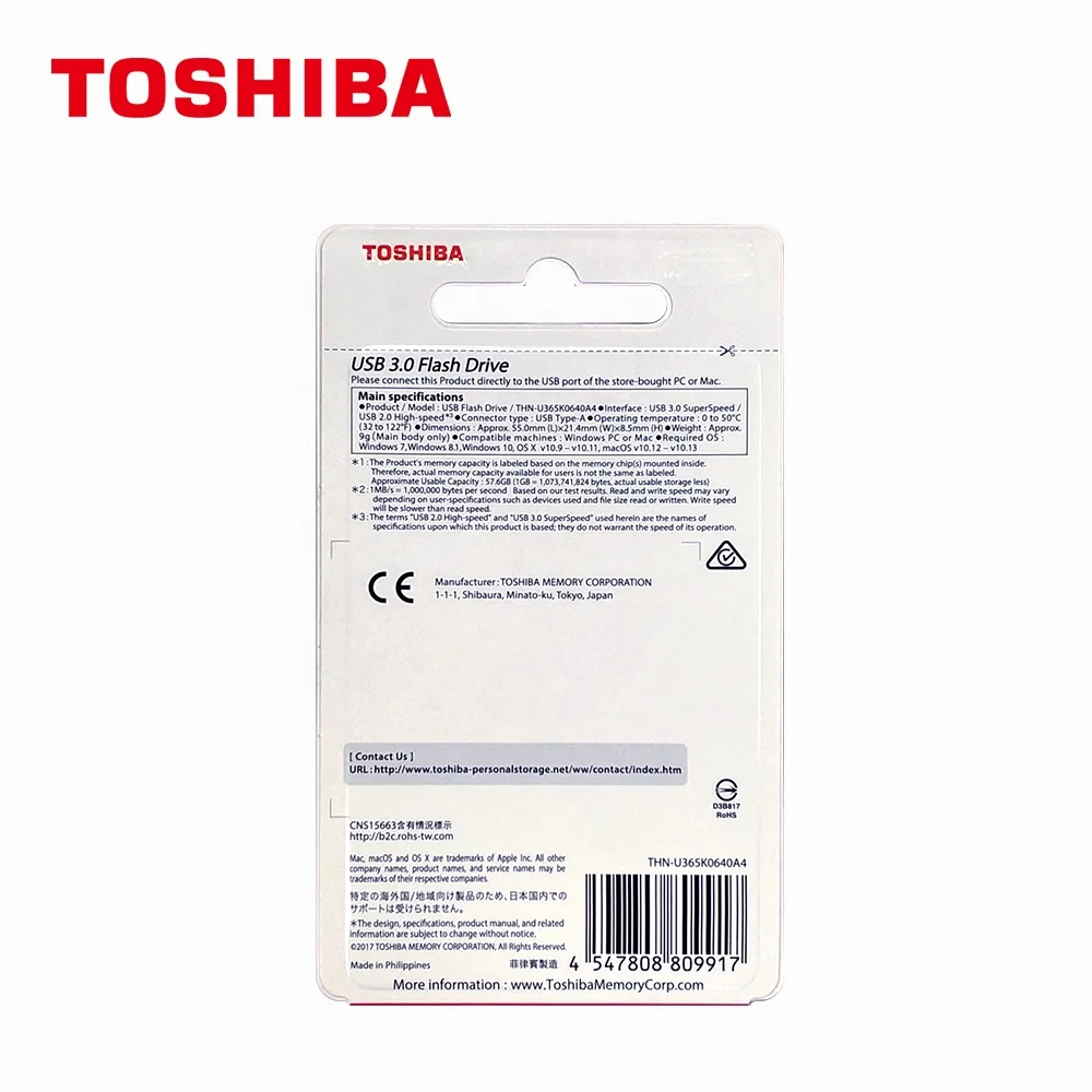 Good price best seller top quality memory stick TOSHIBA U365 smart super space 64GB Slide disk USB3.0 Flash Drive