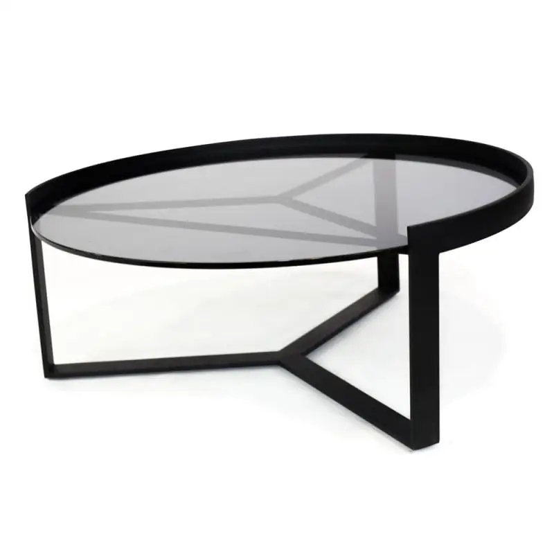 High Quality Classy Black Coffee Table With Mirror Top Small Fully Metallic Table Set Coffee Table Luxury Interior Decoration