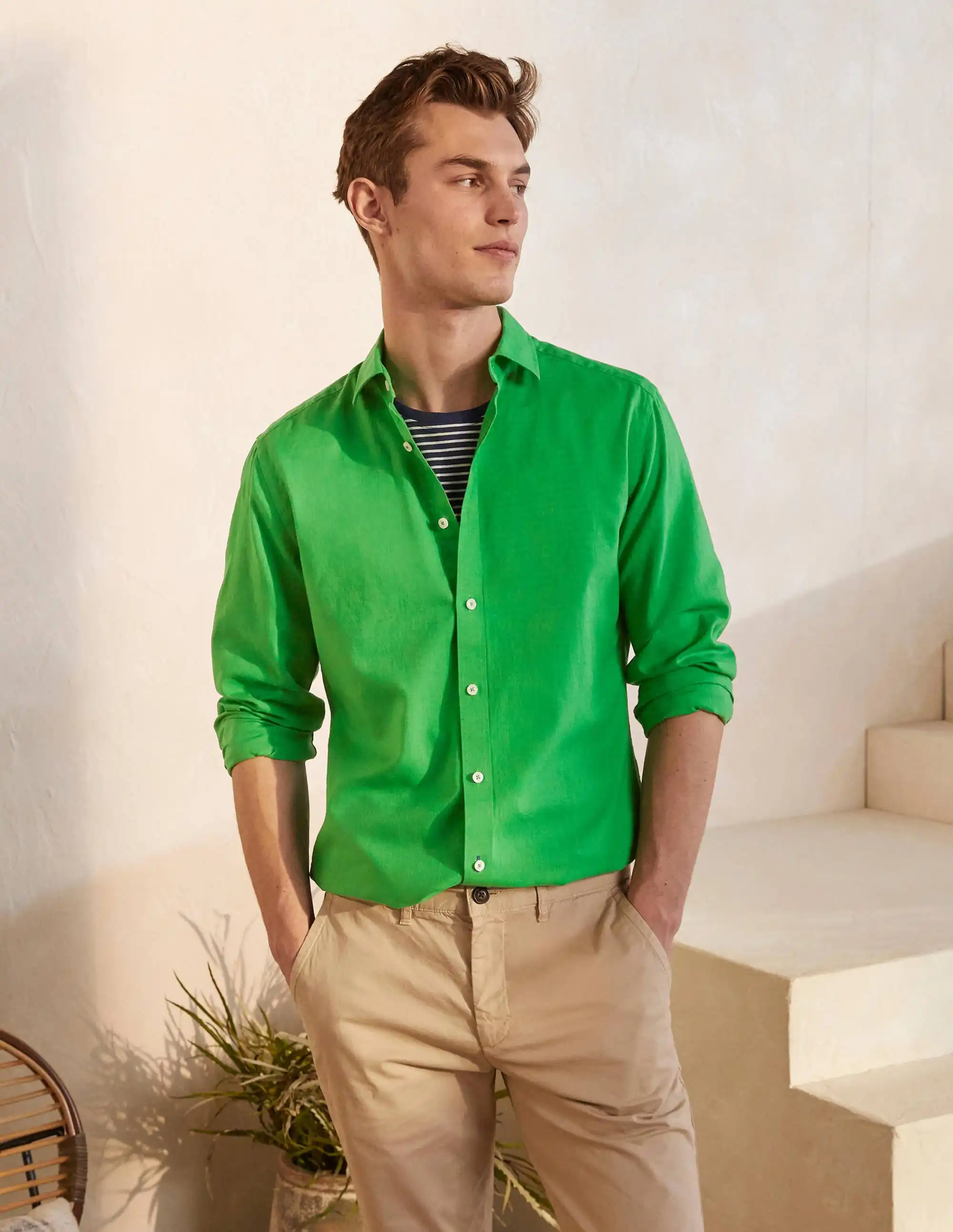 Green Men Shirts new style solid color custom design pattern men casual Fashion shirt