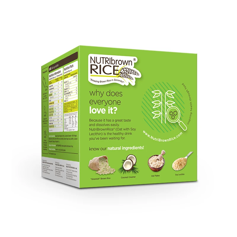 NutriBrownRice Oat with Soy Lecithin Brown Rice Instant Beverage Lightly Sweetened With Natural Brown Sugar