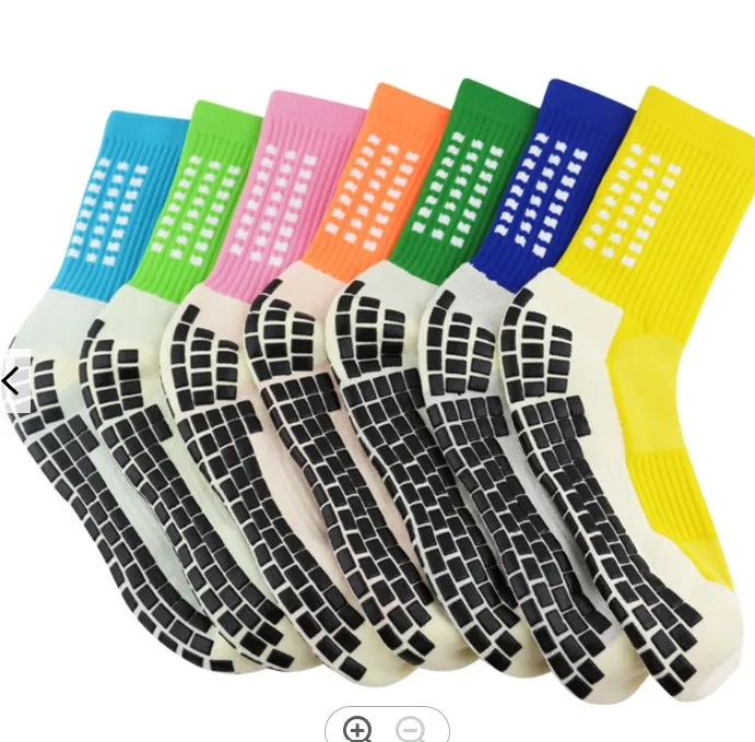 Custom logo crew grip socks sport football socks men anti slip socks football