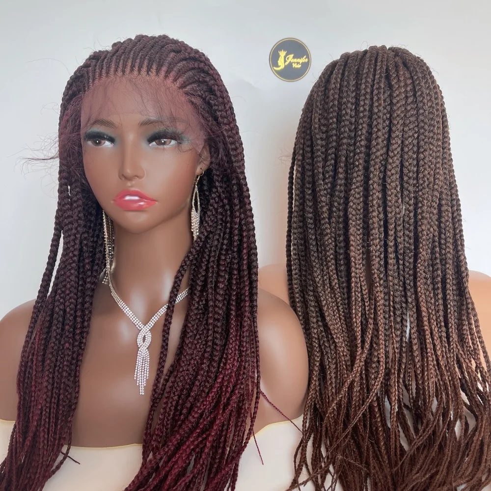 New Product Braid Full Lace Jumbo Cornrow Braided For Black Woman Wig