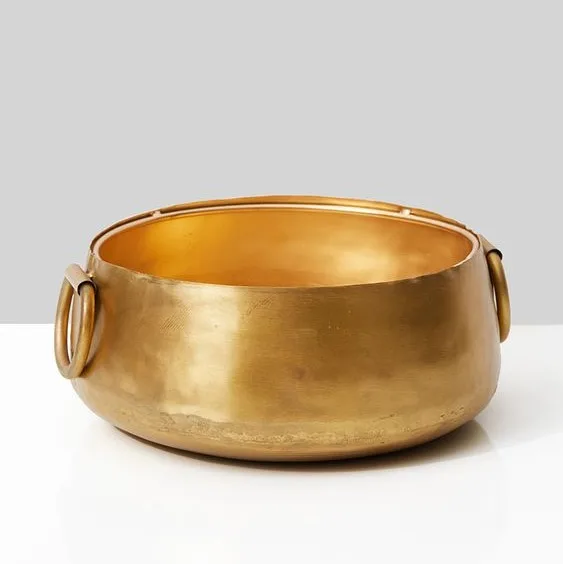  Кухонная металлическая круглая раковина Сервировочная чаша золотого цвета внутри и черного дизайнерская Высококачественная для конфет