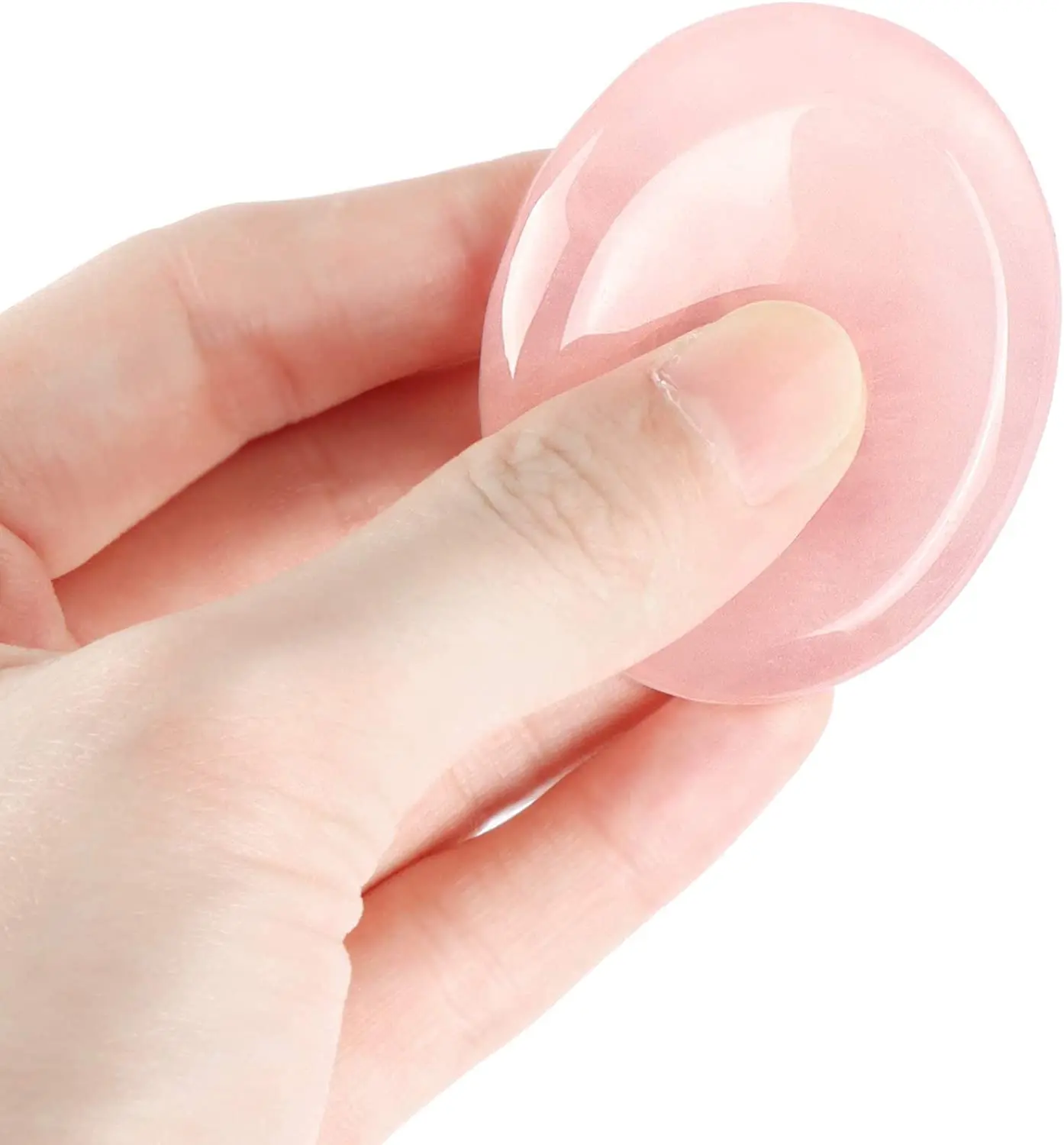 2inch Thumb Stone, Worry Stone Rose Quartz Thumb Stress Relief Massage, 1pcs Piece Stress Relief Stone Palm