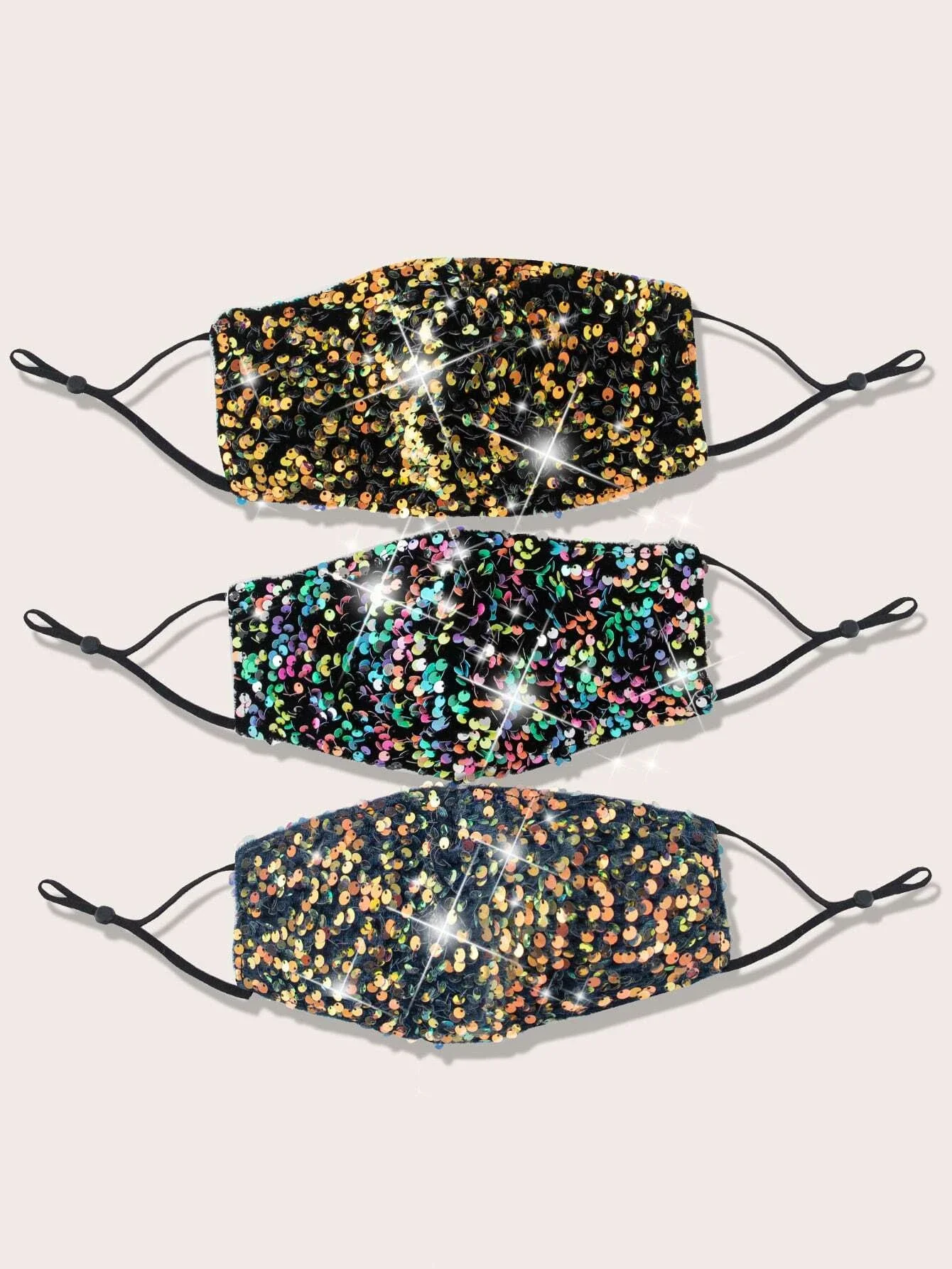 Chinese Supplier U.S. Hot Sale Customized Logo  Outdoor Party Sublimation Sequin Overlay Face Mask