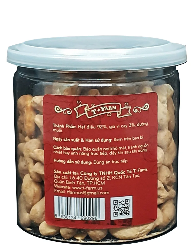 Provider T Farm Spicy Taste Cashew Nuts  SPICY CASHEW T-FARM - JAR 200GR