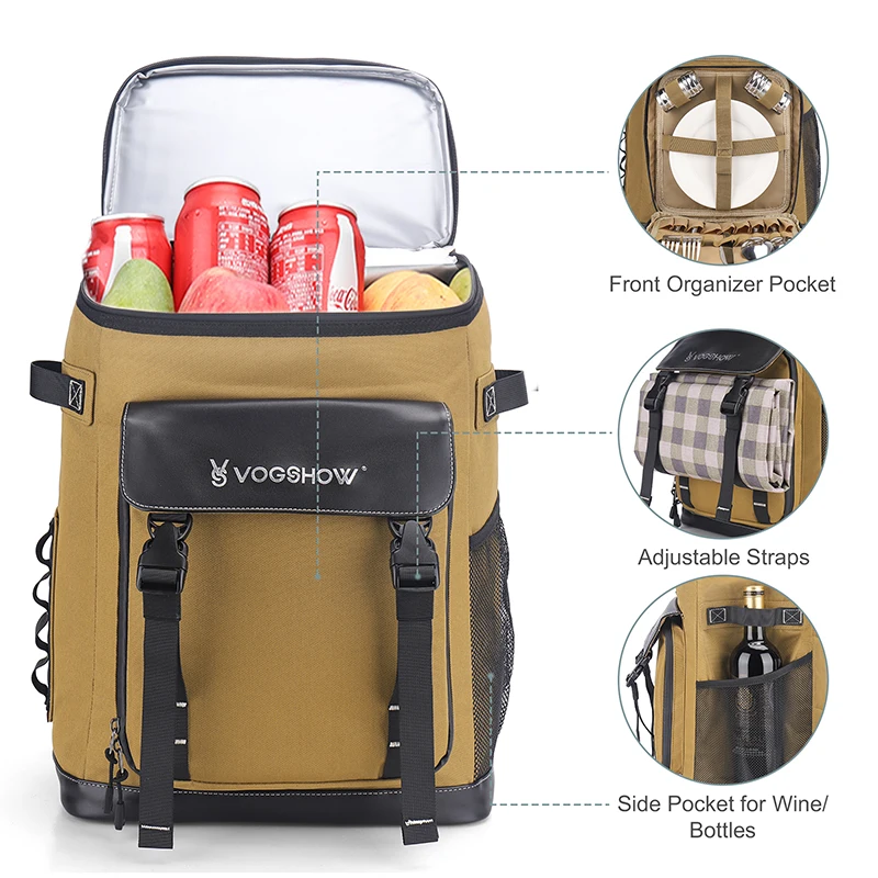 Waterproof Non Woven Custom Logo Large Picnic Aluminium Foil Thermal Ice Insulated Lunch Cooler Bag