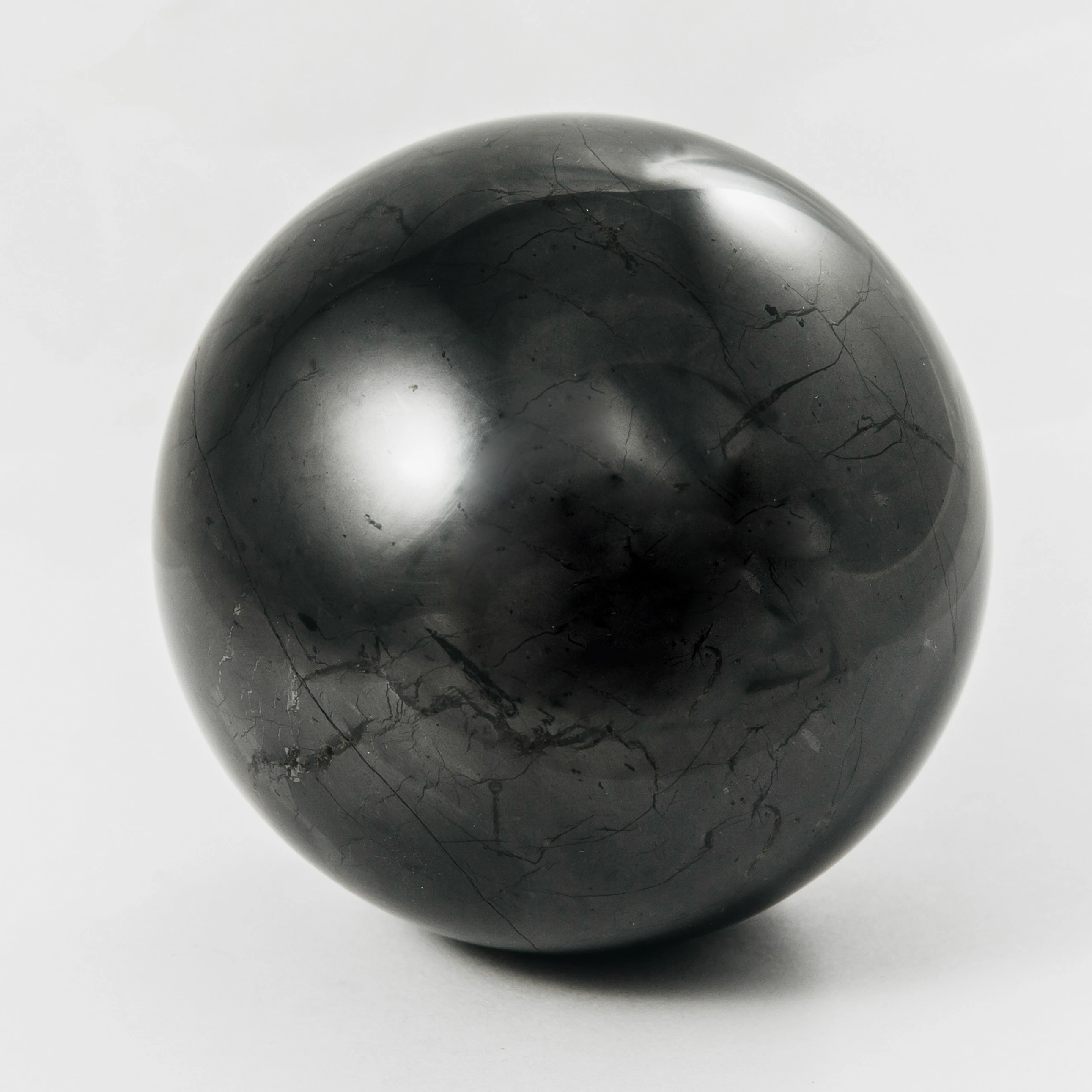 Shungite Elite Crystal Stone Polished Sphere 4cm, EMF Protection/Anti-Radiation/Positive Energy/Metaphysical/Reiki/Purifying