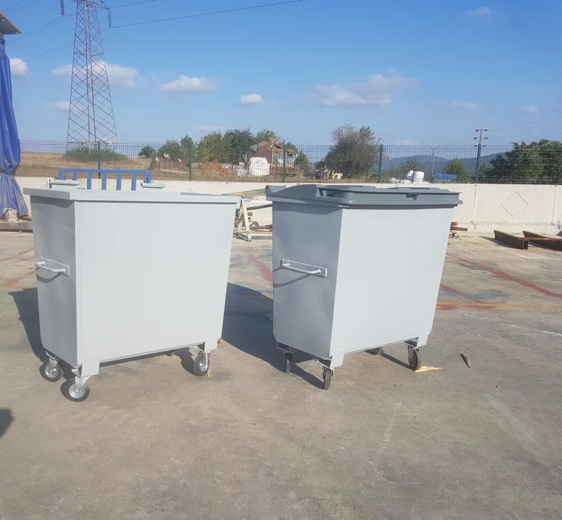 1100 liter metal plastic Lid garbage bin
