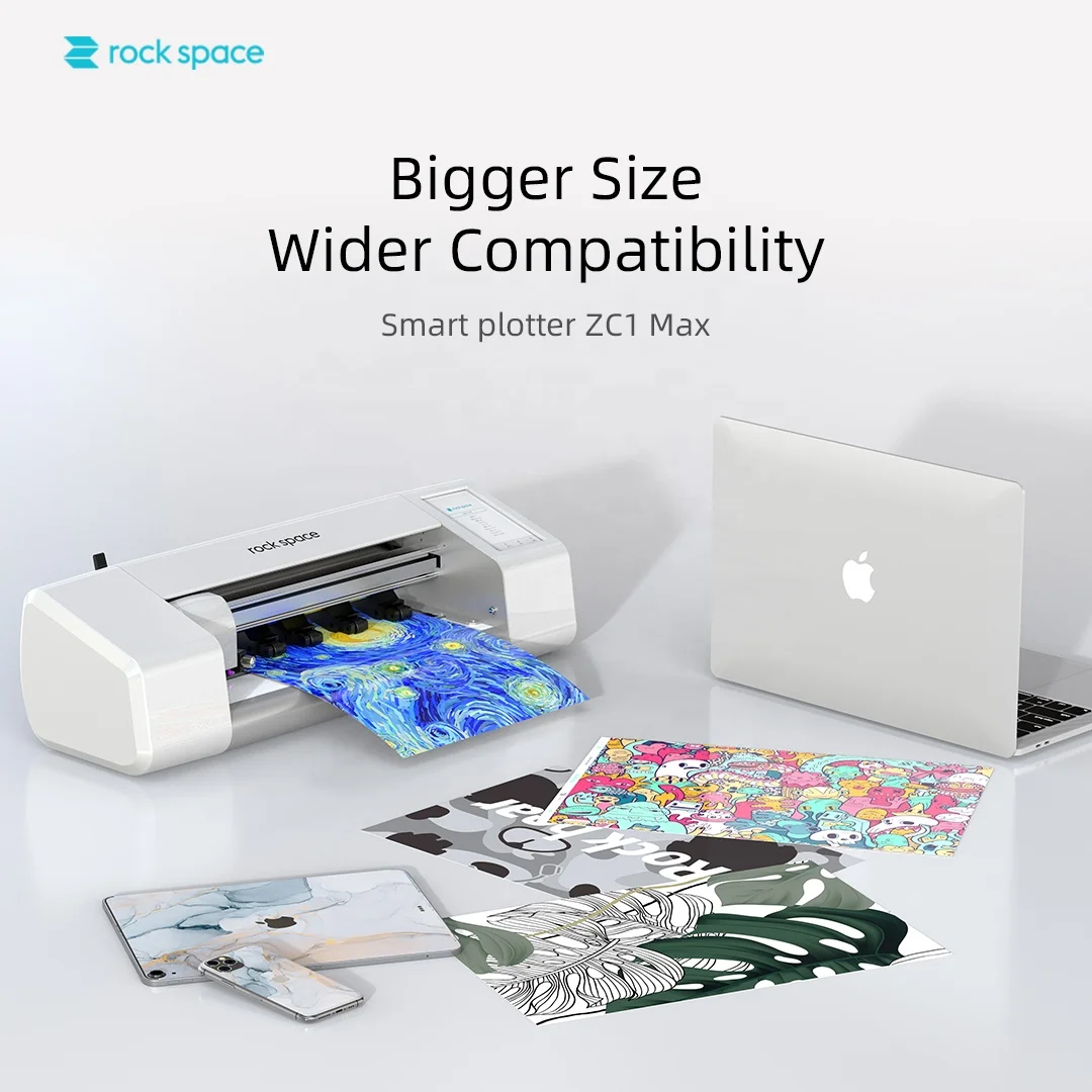 Newest Rock space ZC1Max Mobile Phone Protection Film Cutting Machine For Front Glass Back Cover 16 Inch