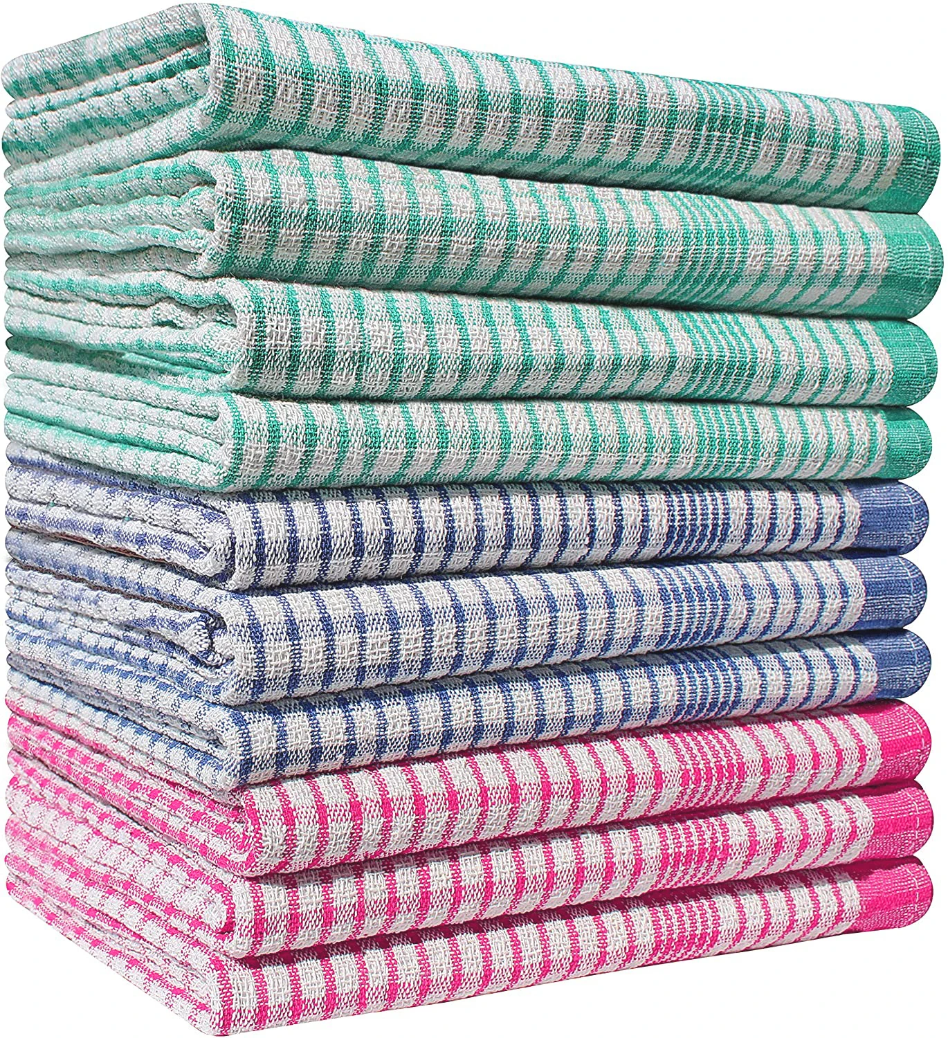 
100% Cotton Vat Dyed Wonder Dry Kitchen Tea Towels Super Absorbent, 45x70 Cm 