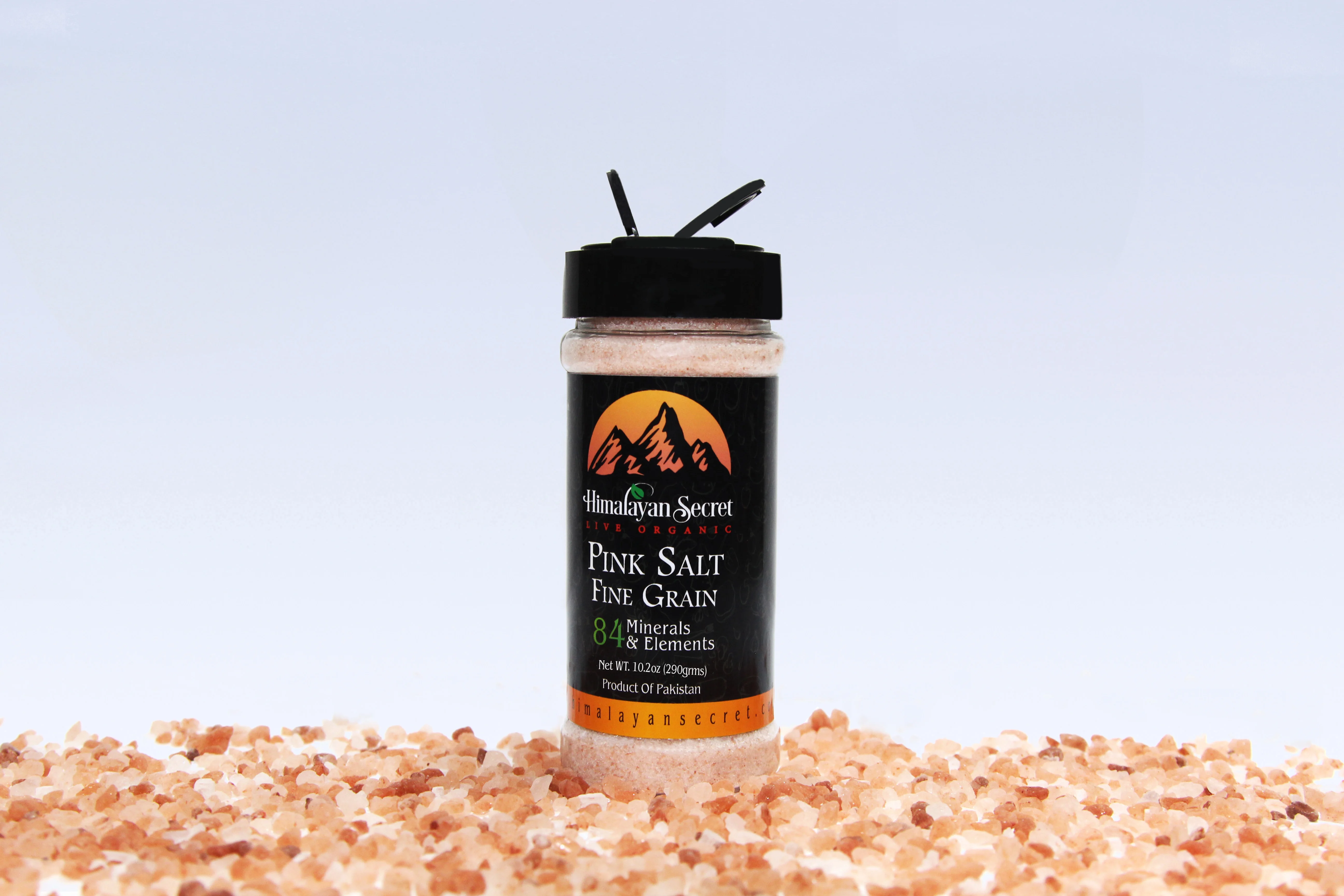 Himalayan Black Salt Fine Grain (0.20~0.50 Mesh) Shaker with Butterfly (290g)