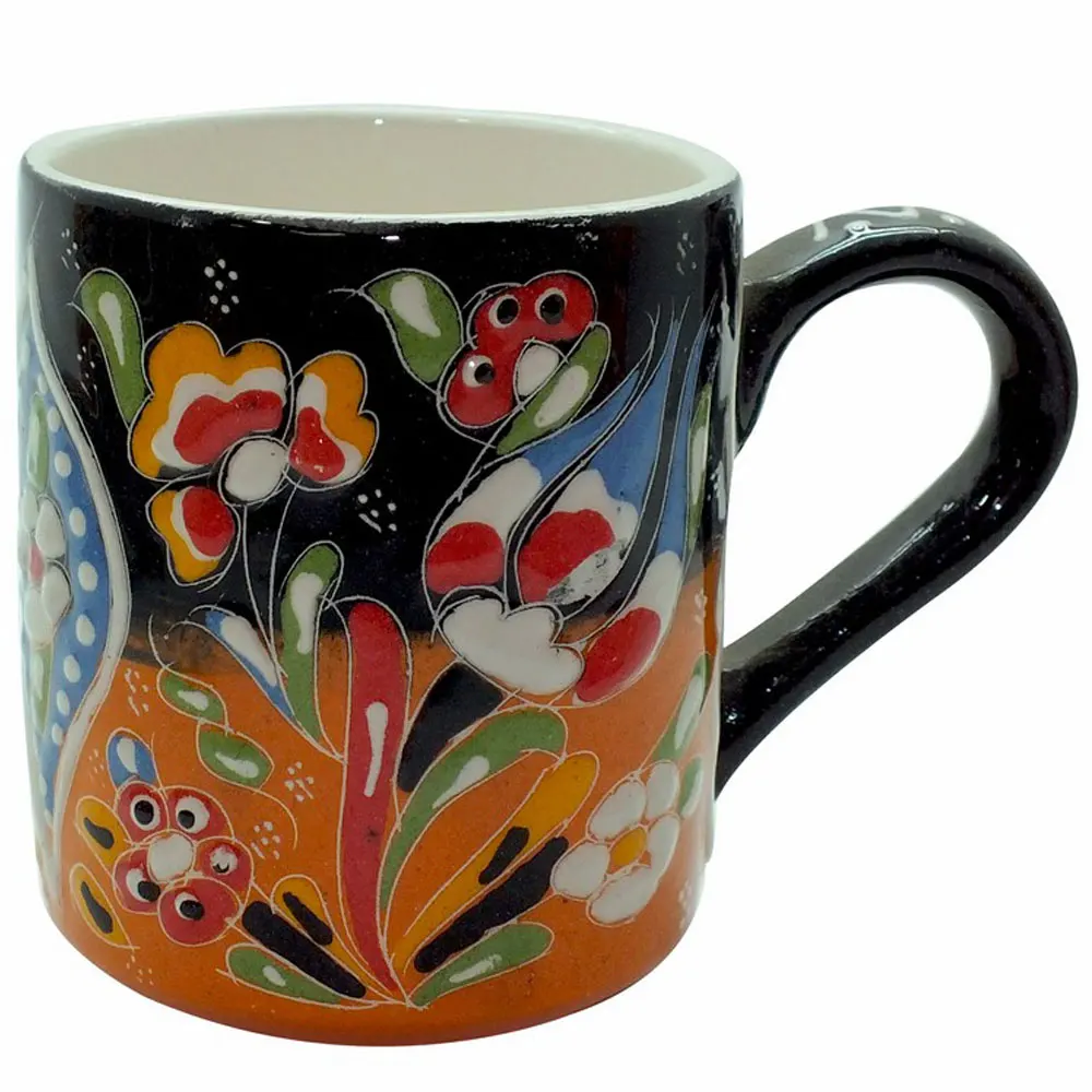 Souvenir Turkish Handmade Traditional Relief Mug - Othantic colors handpainted porcelain mug tile mug souvenir gift