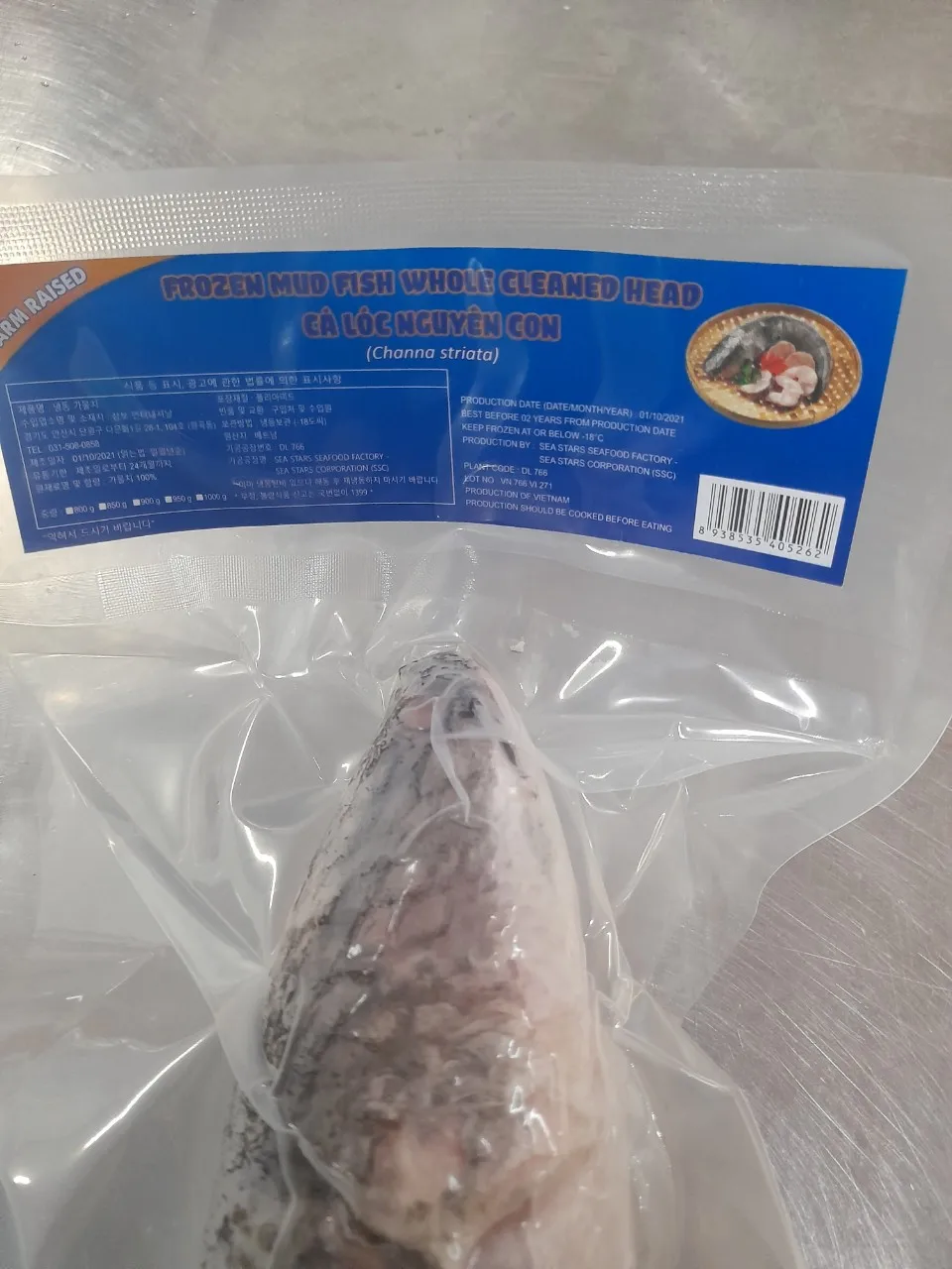 Best Selling Wholesale Frozen Fresh Mud Fish Whole Cleaned Head Channa striata made in Vietnam High Quality Frezze